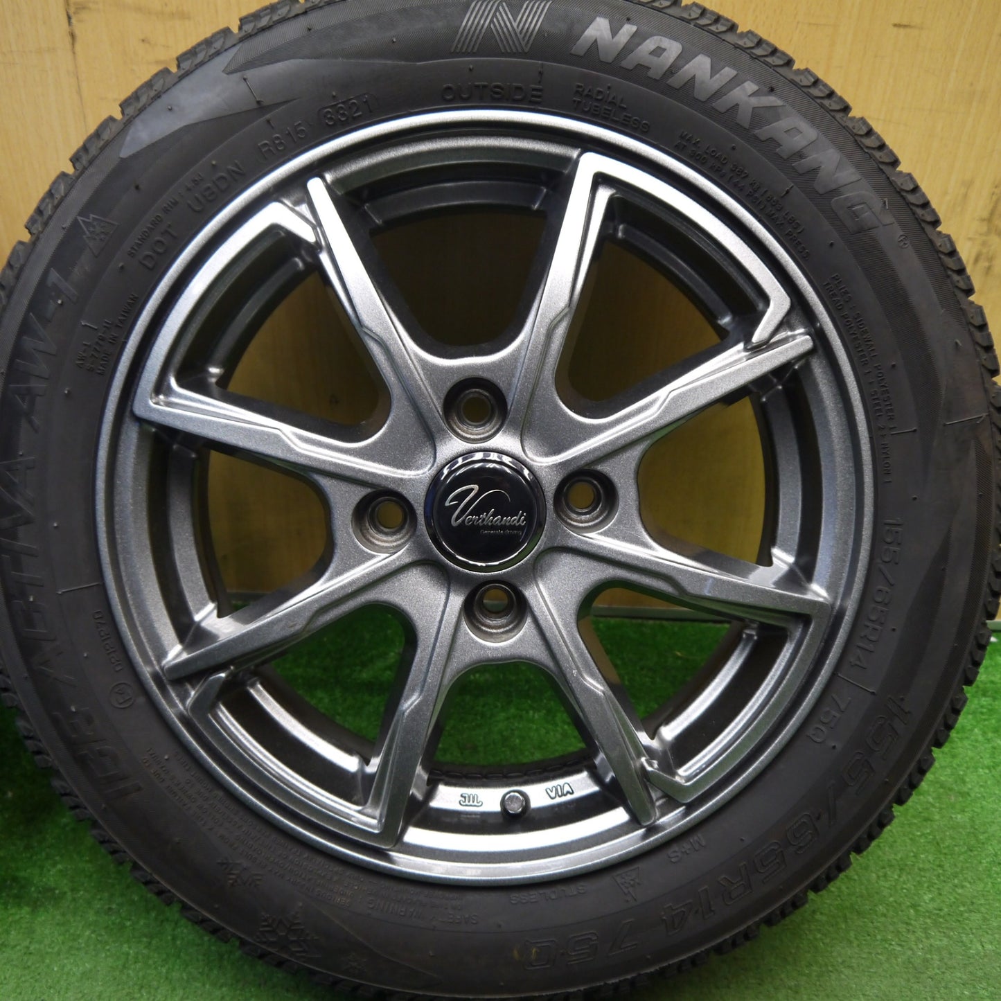 バリ溝!21年!キレイ!8.5分★スタッドレス 155/65R14 ナンカン アイスアクティバ AW-1 Verthandi ヴェルザンディ ヴェルサンディ 14インチ PCD100/4H★5041406Hス