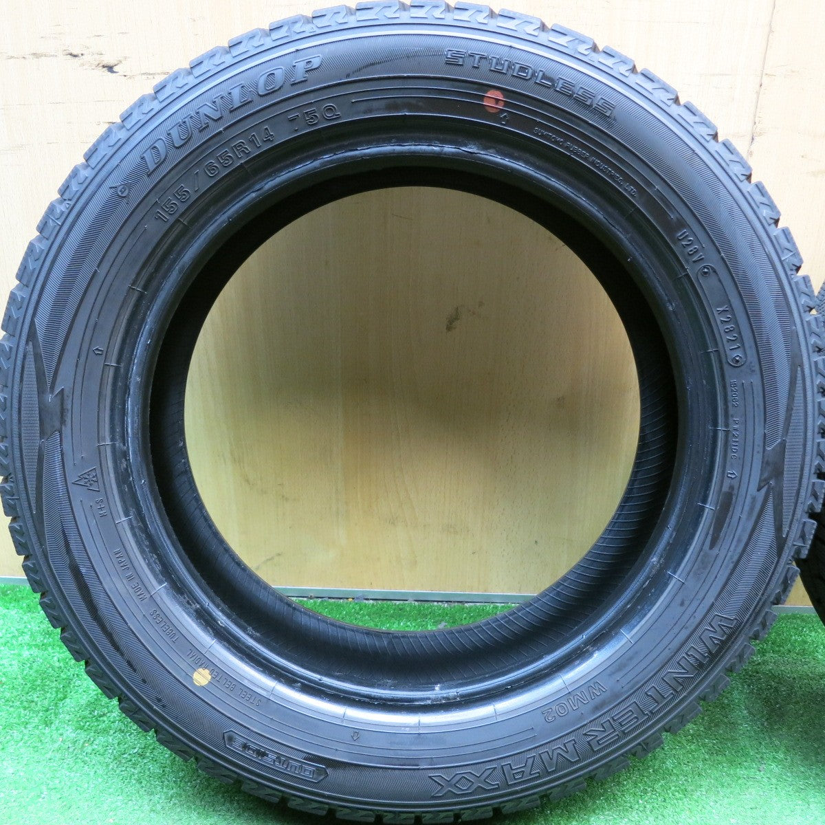 バリ溝!21年!9.5分★スタッドレス 155/65R14 ダンロップ ウインターマックス WM02 タイヤ 14インチ タント ムーヴ キャンバス N-ONE 等★5100401HAスタ