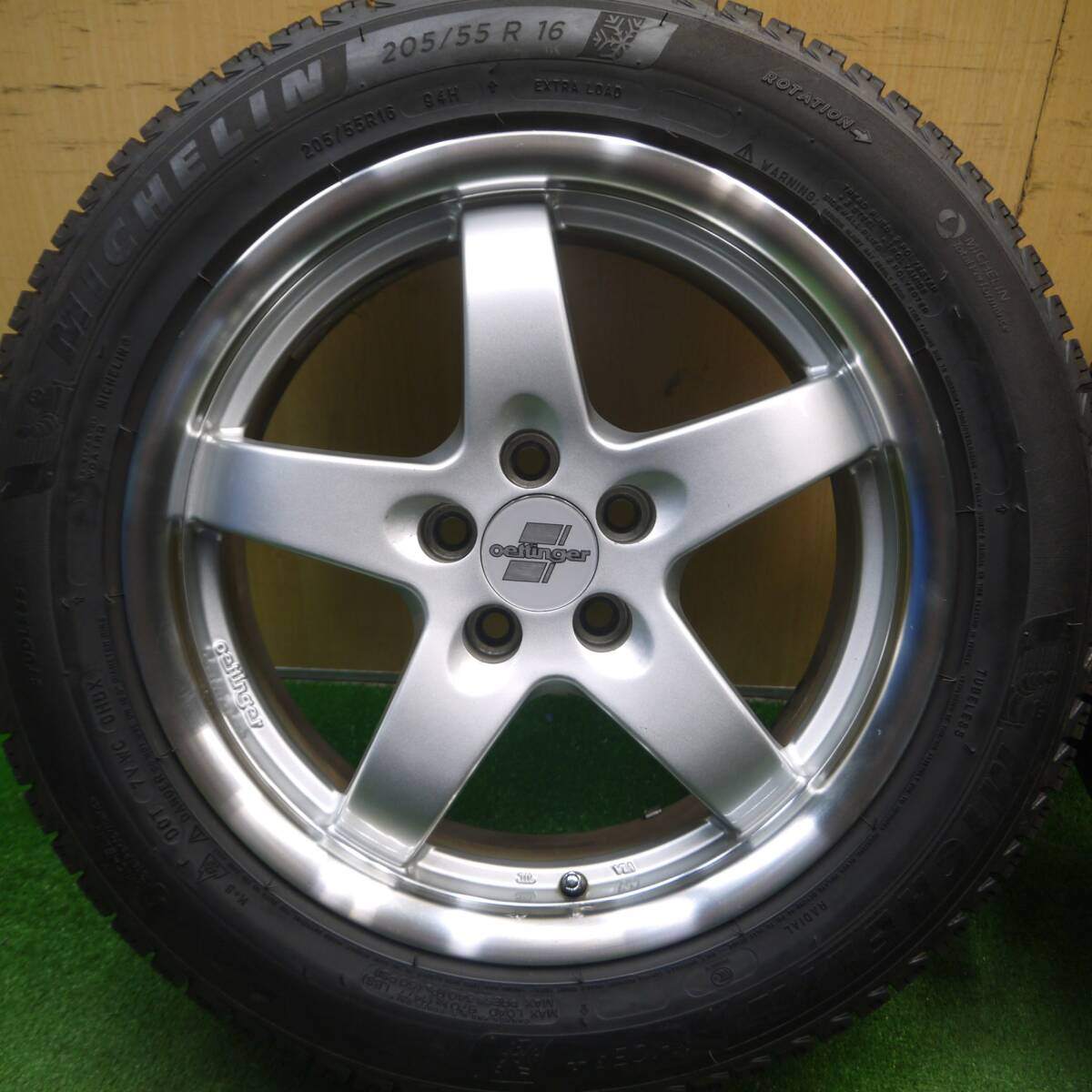 バリ溝!9.5分★ワーゲン 等 oettinger 205/55R16 スタッドレス ミシュラン X-ICE3+ エッティンガー 16インチ PCD100/5H★5022603Hス