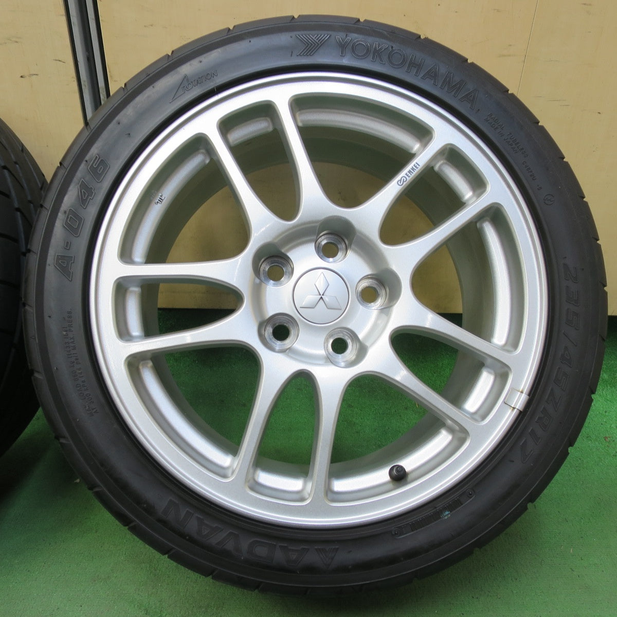 キレイ★三菱 ランエボ 純正 ENKEI 235/45R17 ヨコハマ アドバン A-046 エンケイ ランサーエボリューション PCD114.3/5H★5082307イノ