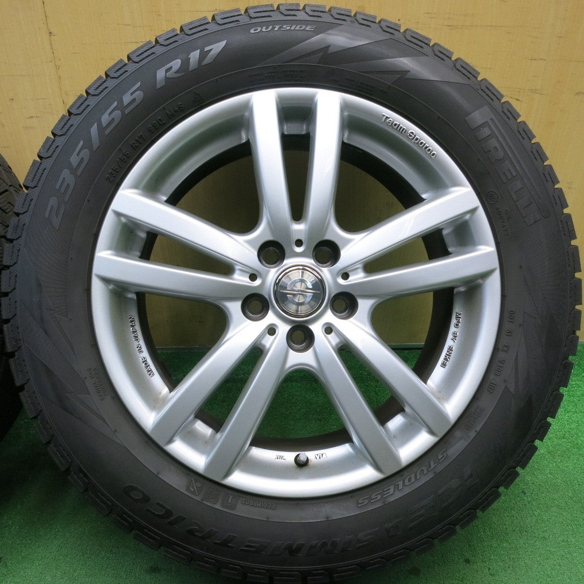 バリ溝!9分★フォレスター 等 235/55R17 スタッドレス ピレリ アイスアシンメトリコ Team Sparco チームスパルコ PCD100/5H★5051705TNス