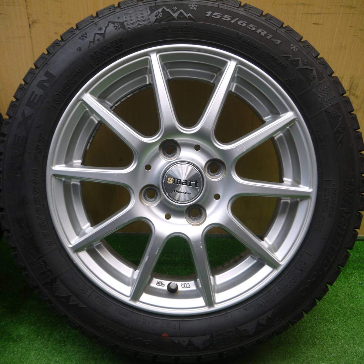 バリ溝!22年!9.5分★スタッドレス 155/65R14 ネクセン ウィンガード アイス2 WH42 smart MANARAY SPORT スマート マナレイ 14インチ PCD100/4H★5010601Hス