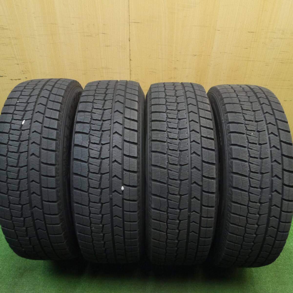 タイヤほぼ未使用!23年!キレイ★レガシィ 等 205/60R16 スタッドレス ダンロップ ウインターマックス WM02 SPORT ABELIA スポルト アベリア 16インチ PCD100/5H★5012111Hス