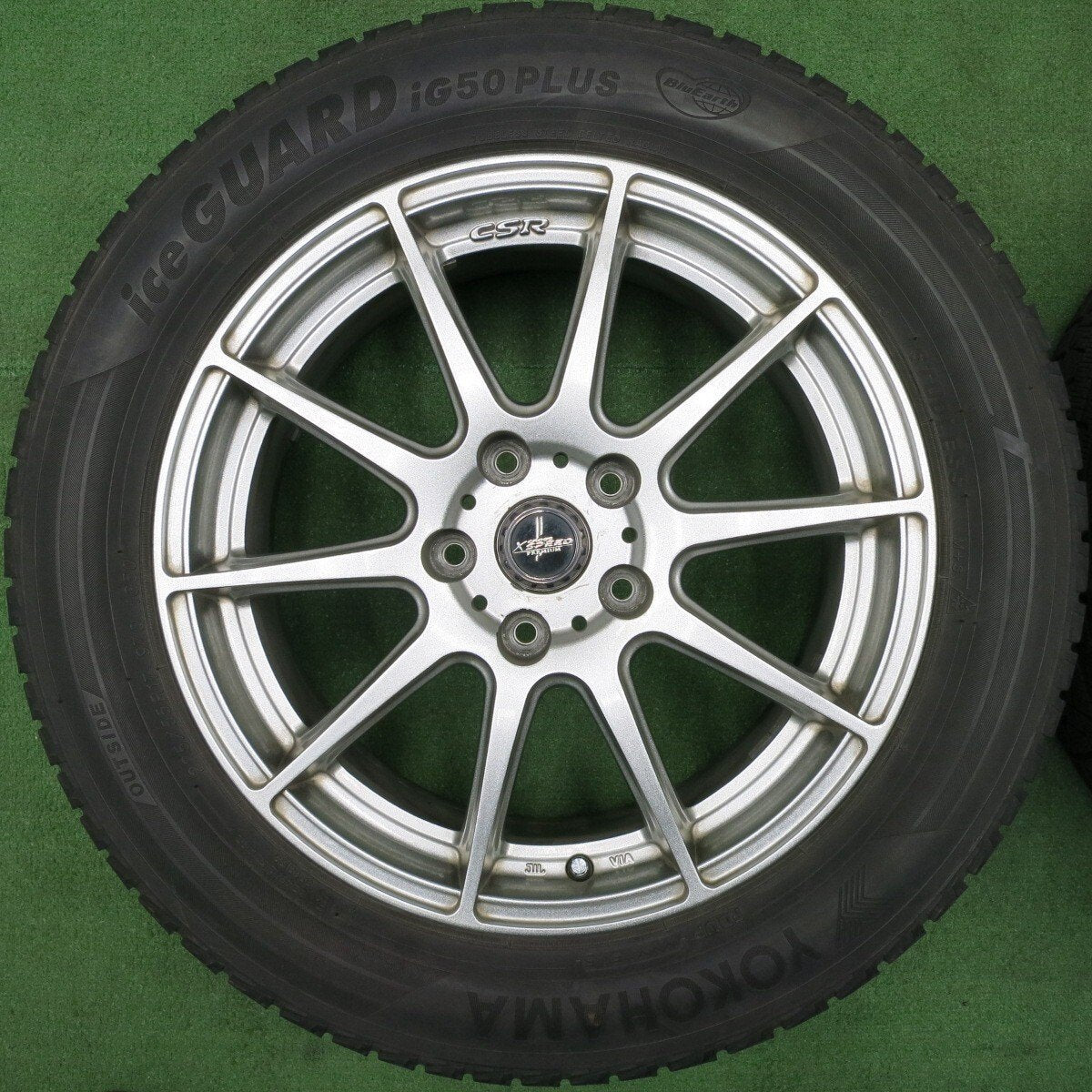 バリ溝!9分★スタッドレス 225/55R17 ヨコハマ アイスガード iG50 プラス X CROSS SPEED PREMIUM 17インチ PCD114.3/5H★5010410NJス