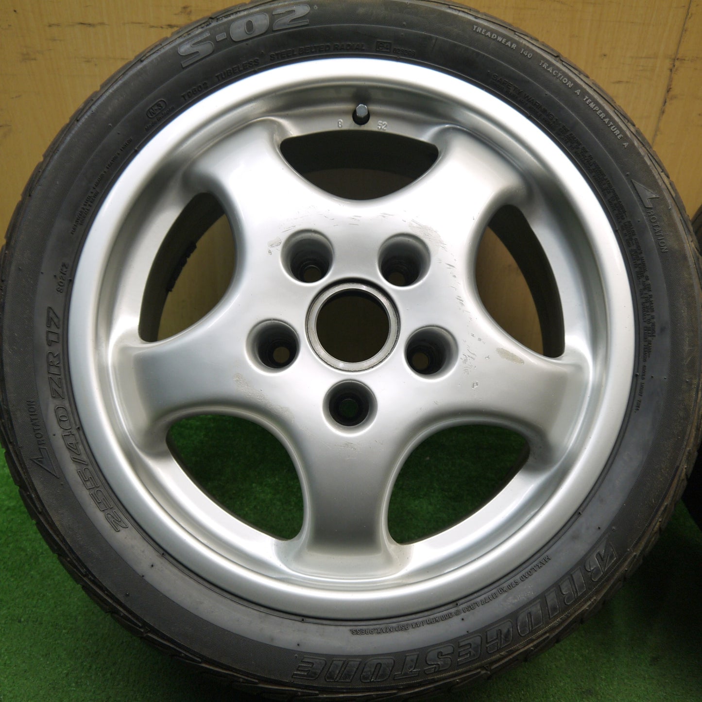 4本価格★ポルシェ 964 純正 205/50R17 255/40R17 ブリヂストン S-02 17インチ PCD130/5H★5060401Hノ