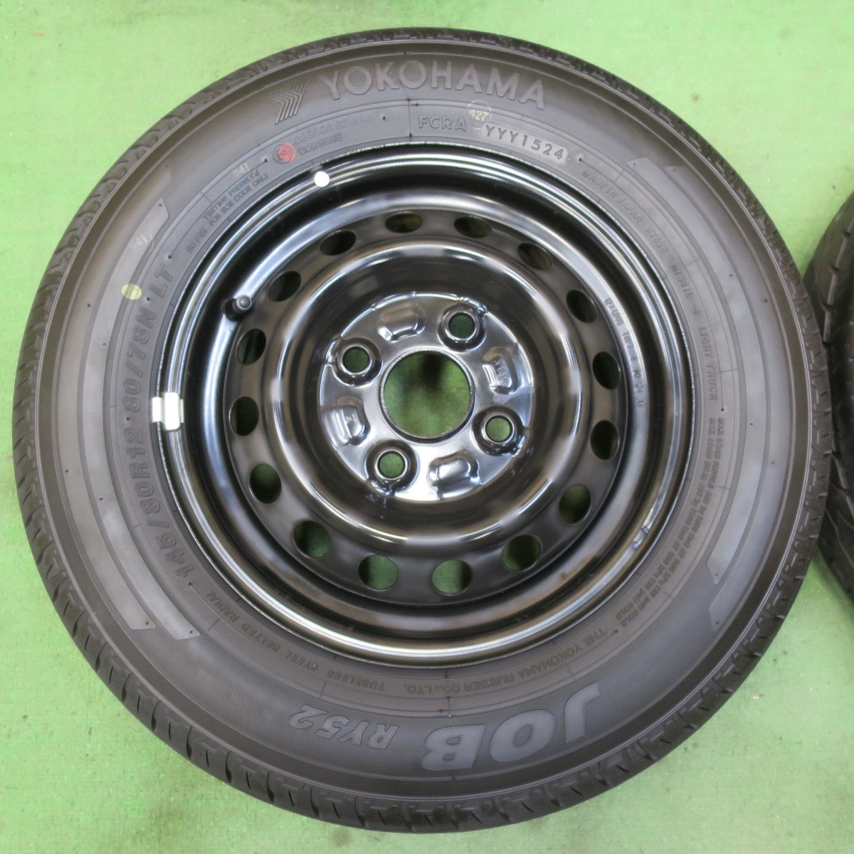 新車外し!24年★ダイハツ ハイゼット 純正 スチール 145/80R12 80/78N ヨコハマ JOB RY52 RY52B 12インチ PCD100/4H★5071106イノ