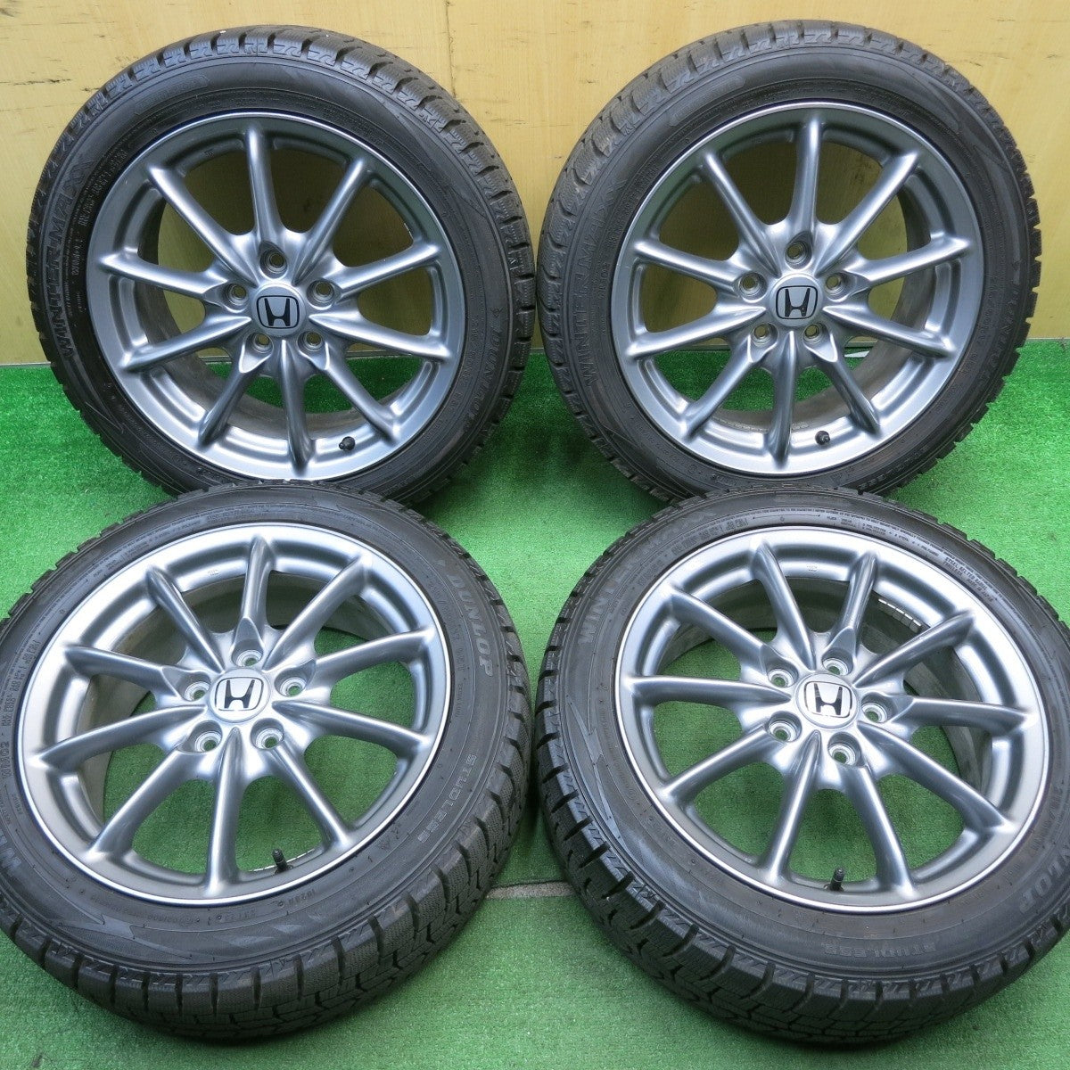 バリ溝!23年!キレイ!9.5分★ホンダ RB1 オデッセイ アブソルート 純正 215/50R17 スタッドレス ダンロップ ウインターマックス WM02 17インチ PCD114.3/5H★5033003NJス
