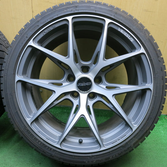 バリ溝!23年!キレイ!9分◎RAYS VERSUS VV21S 235/40R19 265/35R19 スタッドレス ダンロップ ウインターマックス 03 レイズ ベルサス 19インチ PCD114.3/5H◎6092601HAス