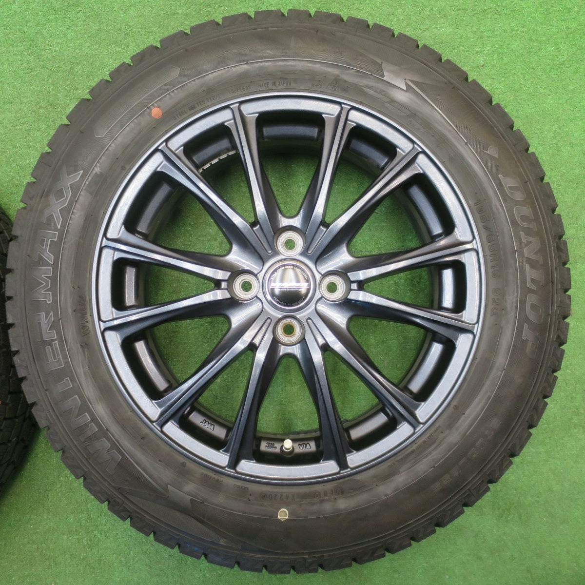 バリ溝!キレイ!9.5分★スタッドレス 195/65R16 ダンロップ ウインターマックス WM02 WAREN ヴァーレン 16インチ PCD100/4H★5120407NJス