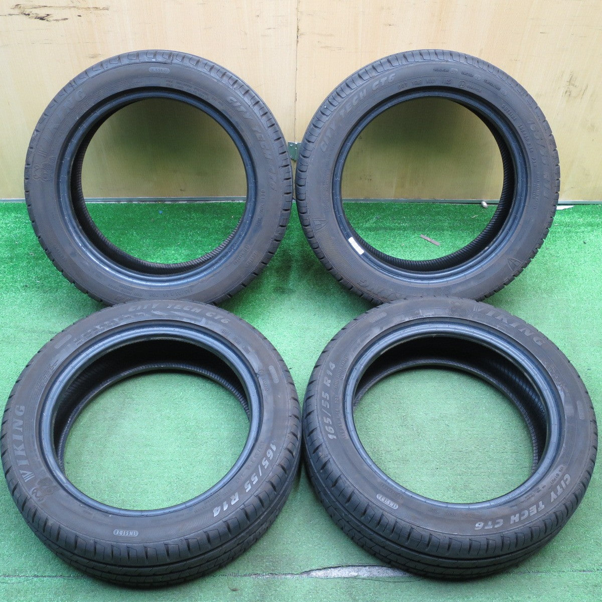 バリ溝!23年!9.5分★165/55R14 バイキング CITY TECH CT6 タイヤ 14インチ ワゴンR ゼスト ライフ アルト パレット 等★5041601KKノタ