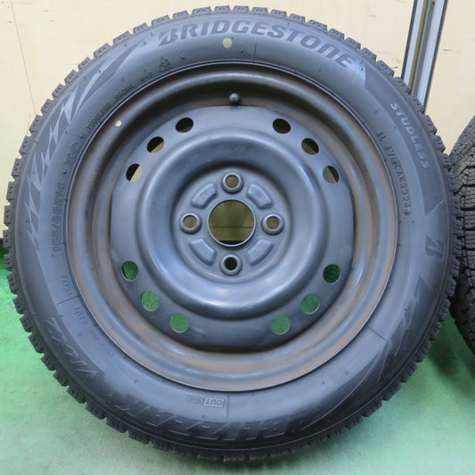 バリ溝!24年!9分◎スタッドレス 155/65R14 ブリヂストン ブリザック VRX2 スチール ホイール 14インチ PCD100/4H◎6093004イス