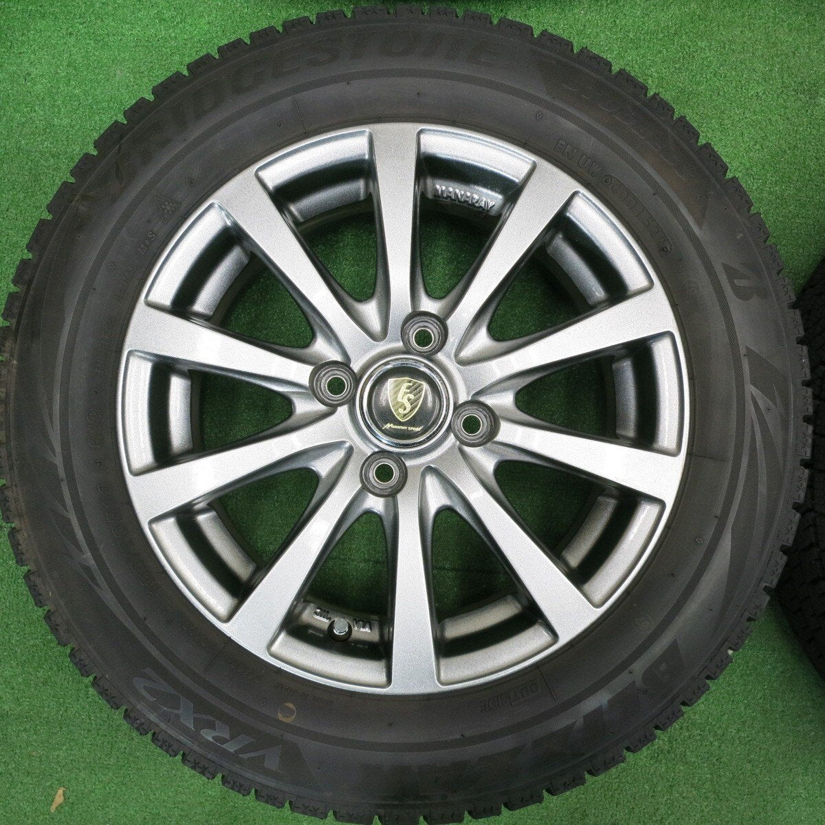 バリ溝!22年!キレイ!9.5分★スタッドレス 165/70R14 ブリヂストン ブリザック VRX2 MANARAY SPORT マナレイ 14インチ PCD100/4H★4121808TNス