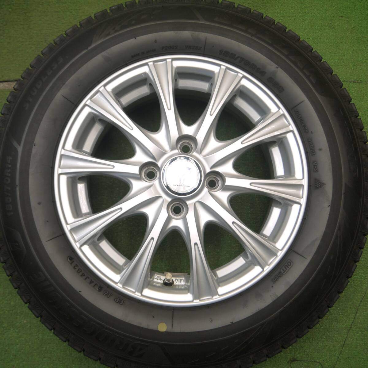 キレイ!21年★スタッドレス 185/70R14 ブリヂストン ブリザック VRX3 STAYER 14インチ PCD100/4H★5022612Hス