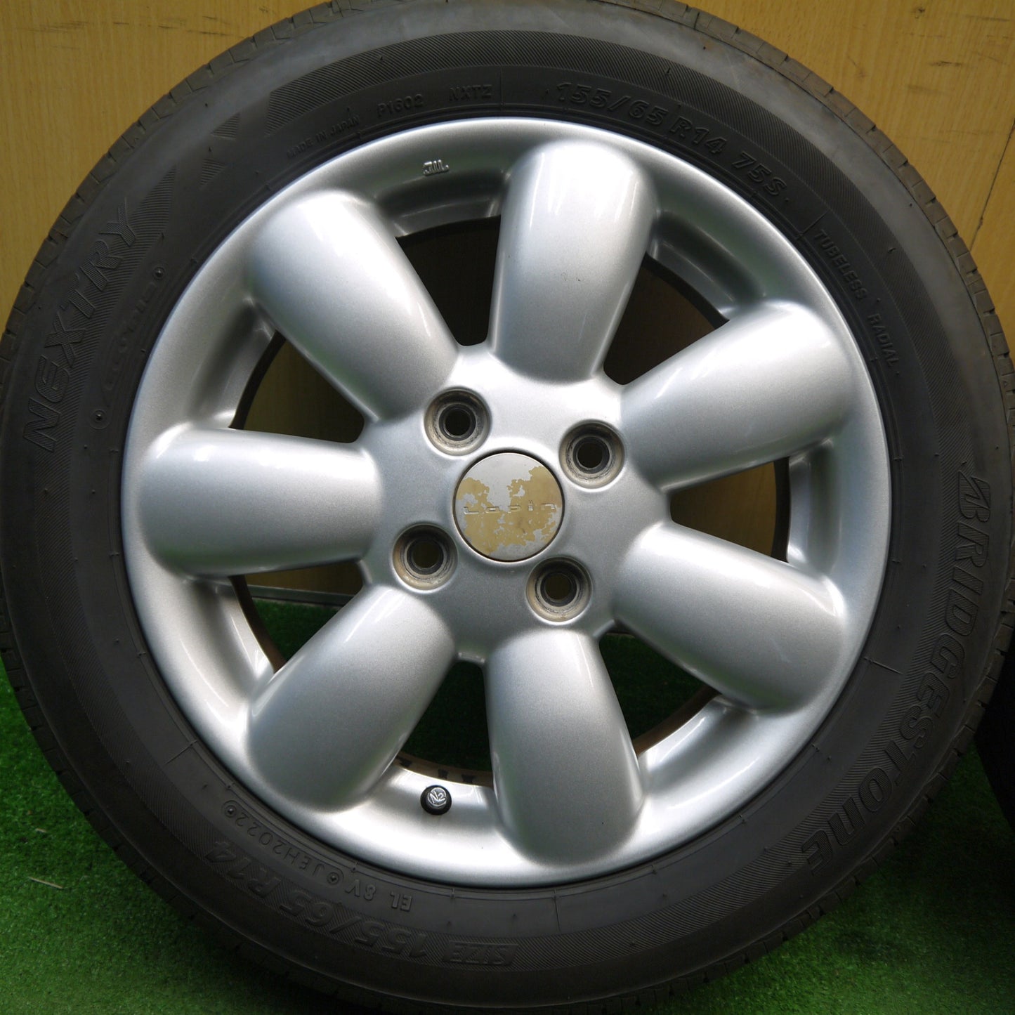 バリ溝!22年!キレイ!8.5分★スズキ ラパン 純正 155/65R14 ブリヂストン ネクストリー エコピア 14インチ PCD100/4H★5041807Hノ