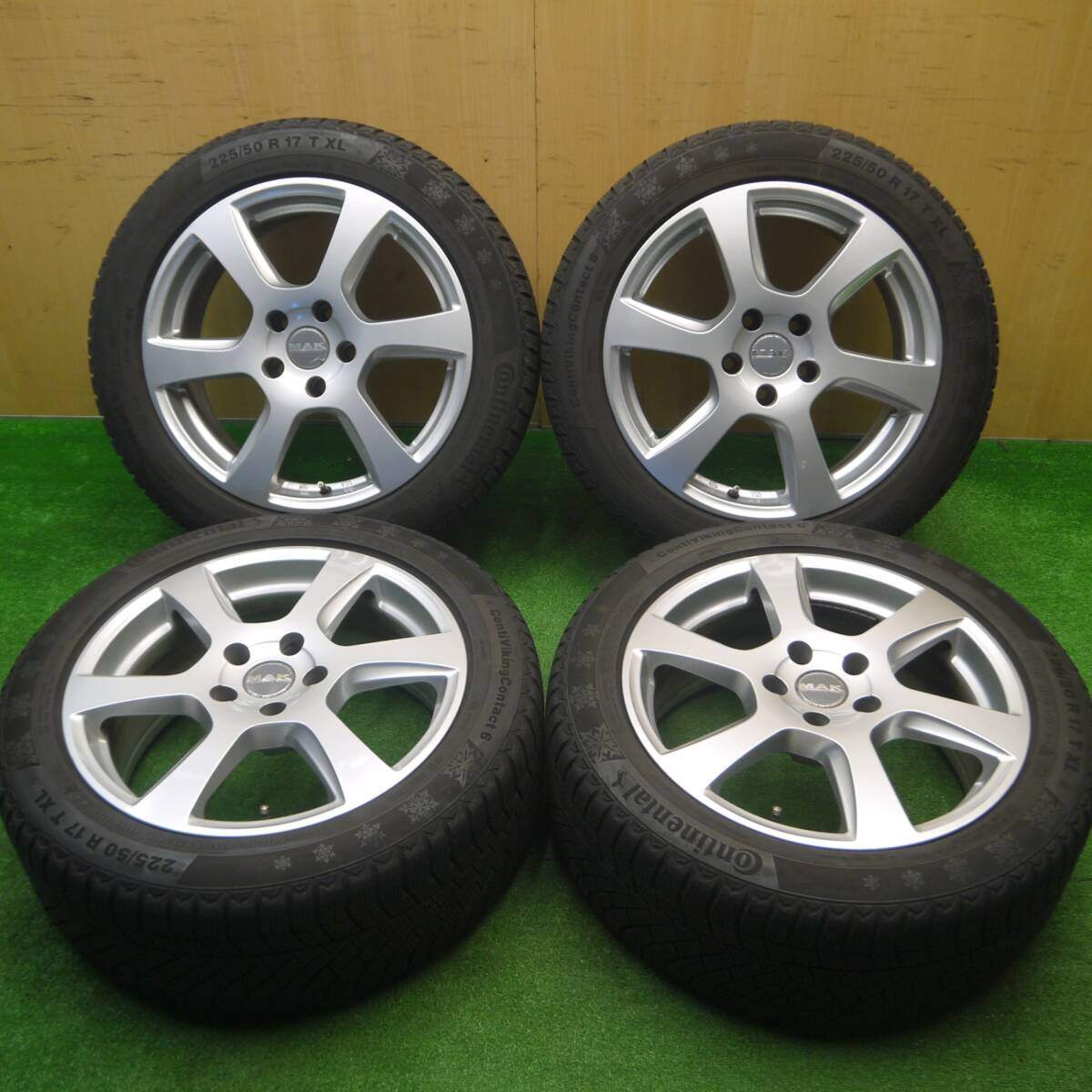 4本価格★アウディ 等 MAK VINCI 225/50R17 スタッドレス コンチネンタル コンチバイキング コンタクト6 PCD112/5H★4092703Hス