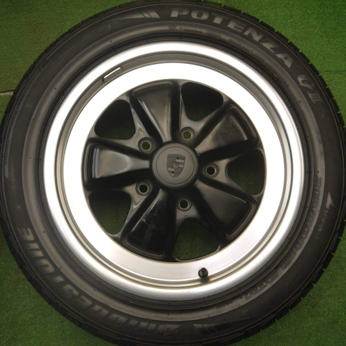 ★ポルシェ 911 純正 FUCHS アロイ 215/50R16 ブリヂストン ポテンザ G3 フックス 16インチ PCD130/5H★4121804Hノ