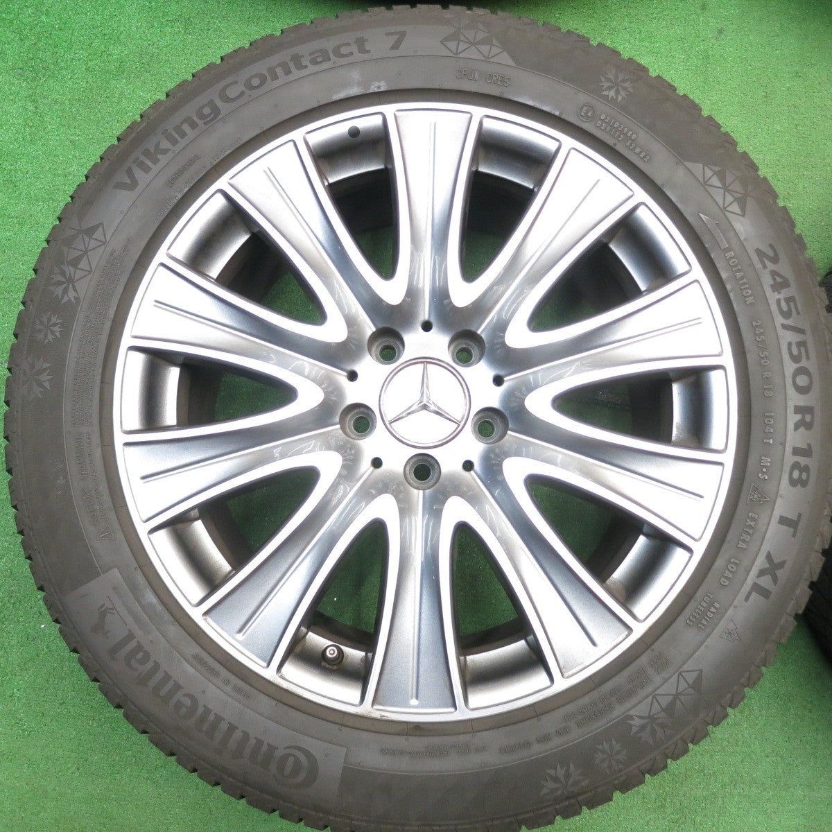 バリ溝!キレイ!8.5分★ベンツ Sクラス W222 純正 245/50R18 スタッドレス コンチネンタル バイキング コンタクト7 18インチ PCD112/5H★5052101AKス