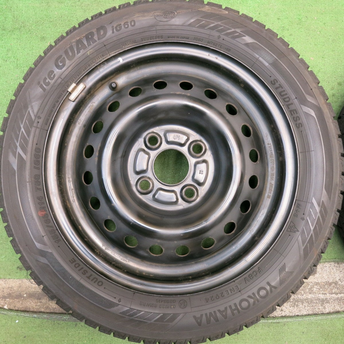 バリ溝!24年!9.5分★スタッドレス 155/65R14 ヨコハマ アイスガード iG60 スチール ホイール 14インチ PCD100/4H★5092805HAス