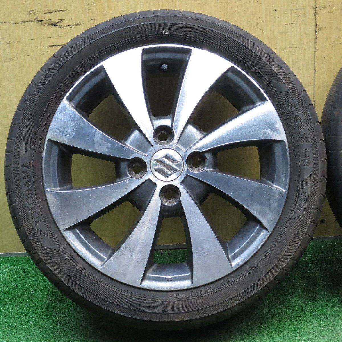4本価格★スズキ MH23S ワゴンR 純正 165/55R15 ヨコハマ エコス ES31 15インチ PCD100/4H★5060206NJノ