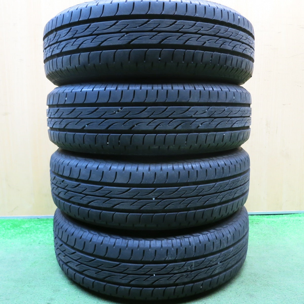 バリ溝!22年!8.5分★155/65R14 ブリヂストン ネクストリー エコピア スチール ホイール 14インチ PCD100/4H★5092808HAノ