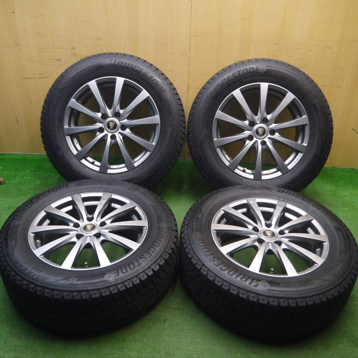 バリ溝!21年!キレイ!9.5分★スタッドレス 225/65R17 ブリヂストン ブリザック DM-V3 MANARAY SPORT マナレイスポーツ 17インチ PCD114.3/5H★5030306Hス