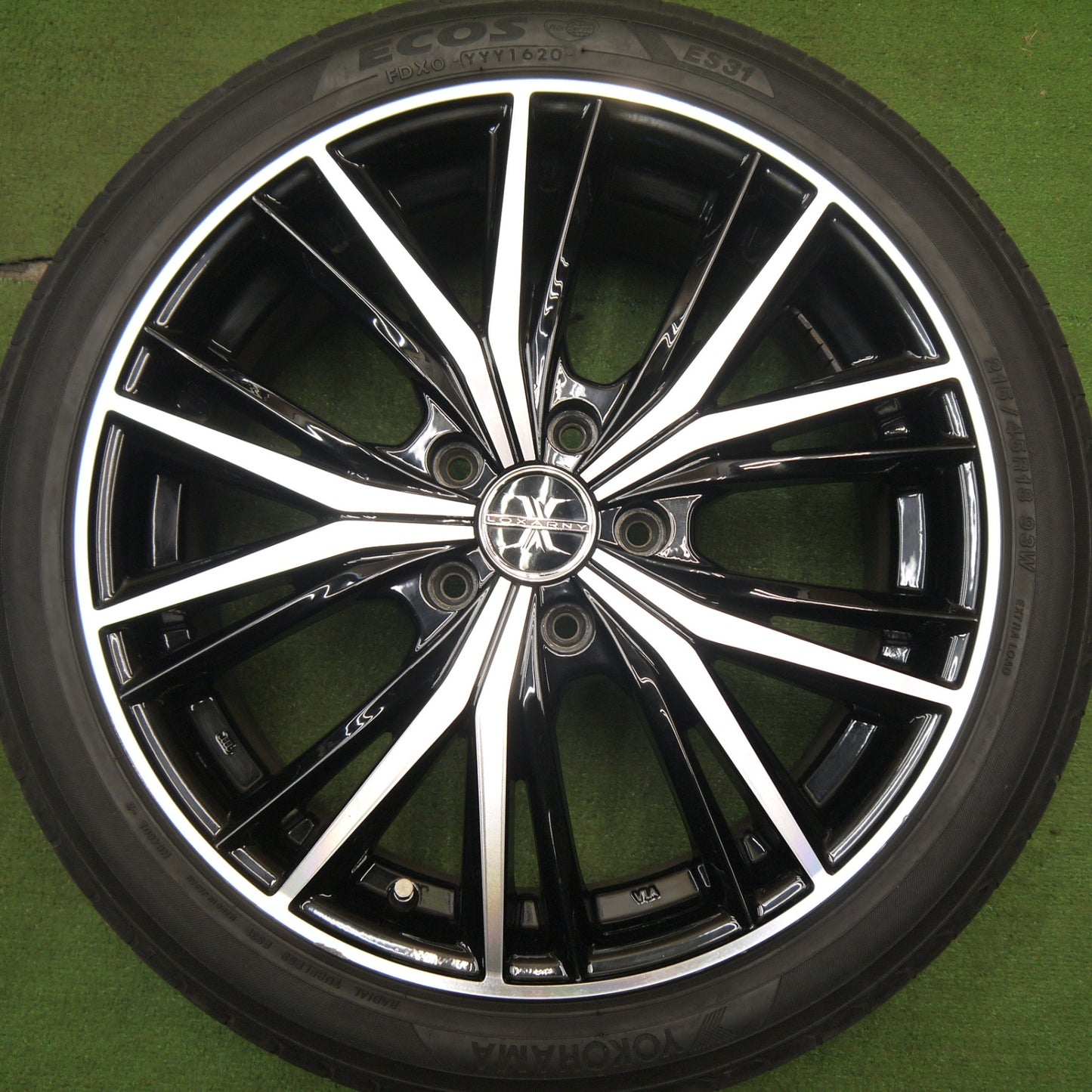 4本価格★LOXARNY MAGNUS 215/45R18 ヨコハマ エコス ES31 ロクサーニ マグナス 18インチ PCD114.3/5H★5042810Hノ