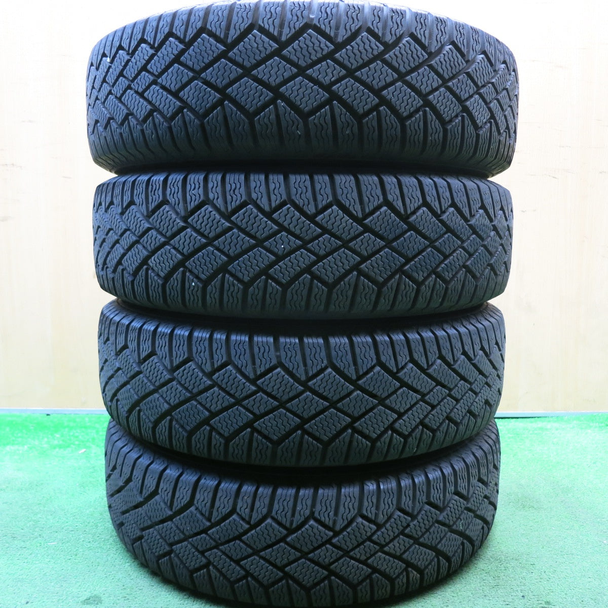 バリ溝!22年!キレイ!9.5分★スタッドレス 155/65R14 コンチネンタル バイキングコンタクト7 ZACK JP-202 MONZA 14インチ PCD100/4H★5050511HAス