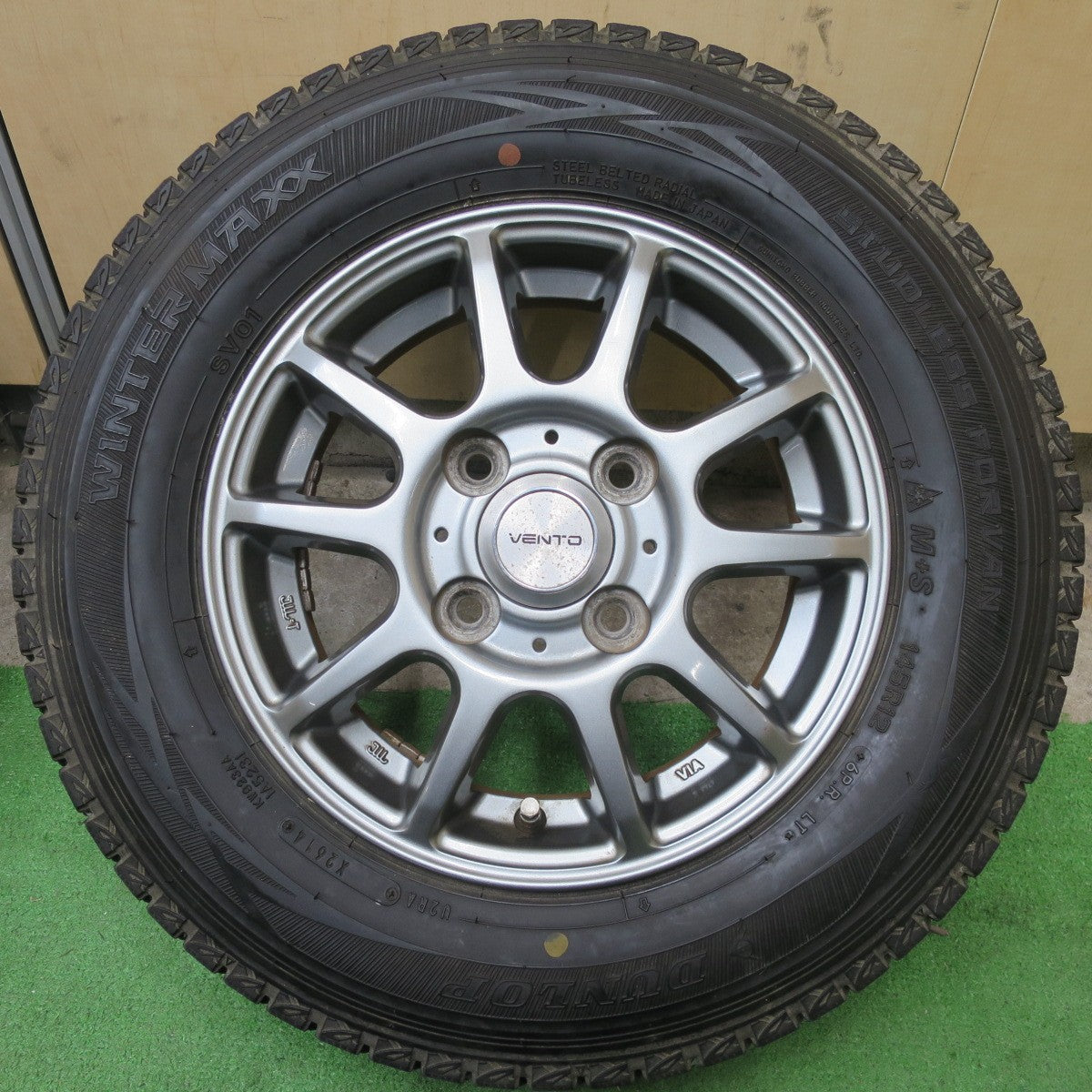 キレイ★スタッドレス 145R12 6PR ダンロップ ウインターマックス SV01 VENTO ヴェント 12インチ PCD100/4H★5050601TTス