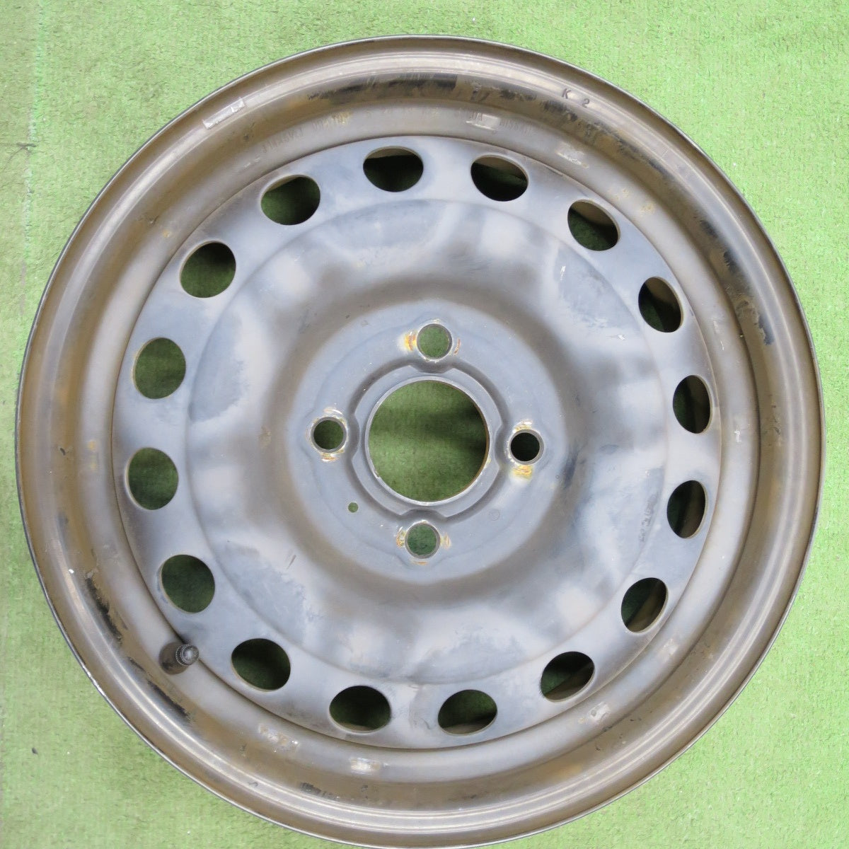 キレイ!付属品付き◎日産 E12 ノート 純正 スチール ホイール 14インチ 14×5.5J PCD100/4H◎6102003NGホ