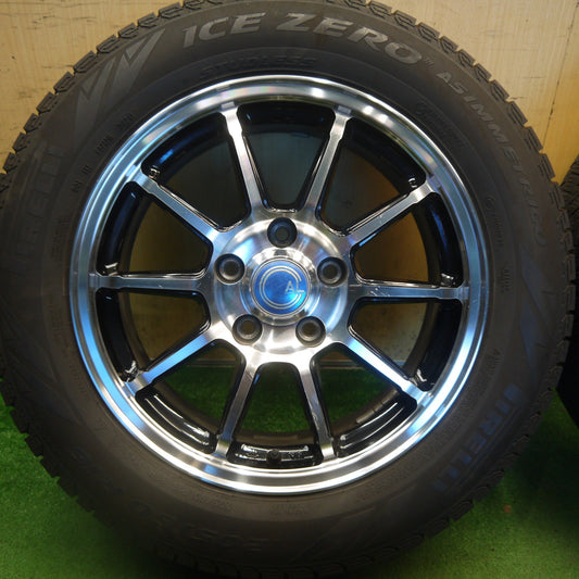 バリ溝!24年!9.5分以上◎スタッドレス 205/60R16 ピレリ アイスゼロ アシンメトリコ AL 社外 アルミ 16インチ PCD114.3/5H◎6083104Hス