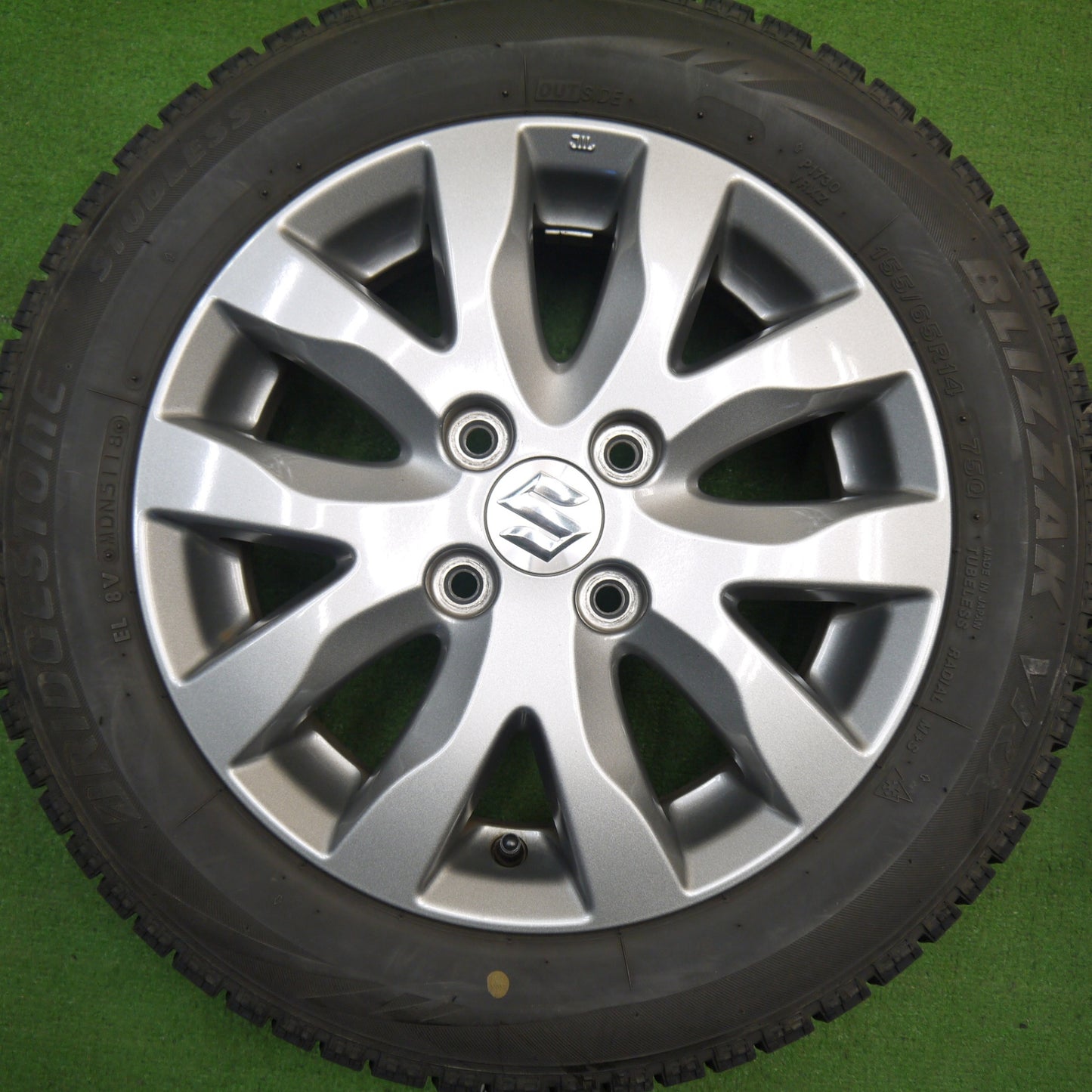 キレイ★スズキ MH23S ワゴンR 純正 155/65R14 スタッドレス ブリヂストン ブリザック VRX 14インチ PCD100/4H★5051902Hス