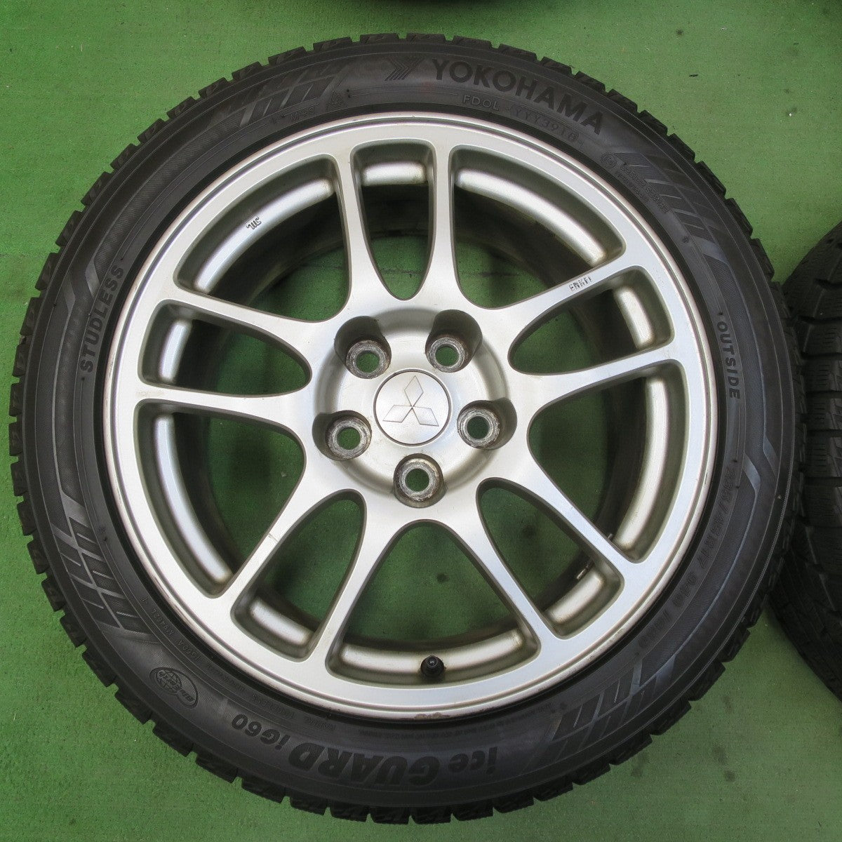 バリ溝!9分★三菱 ランエボ 純正 ENKEI 235/45R17 スタッドレス ヨコハマ アイスガード iG60 17インチ エンケイ PCD114.3/5H★5070202イス