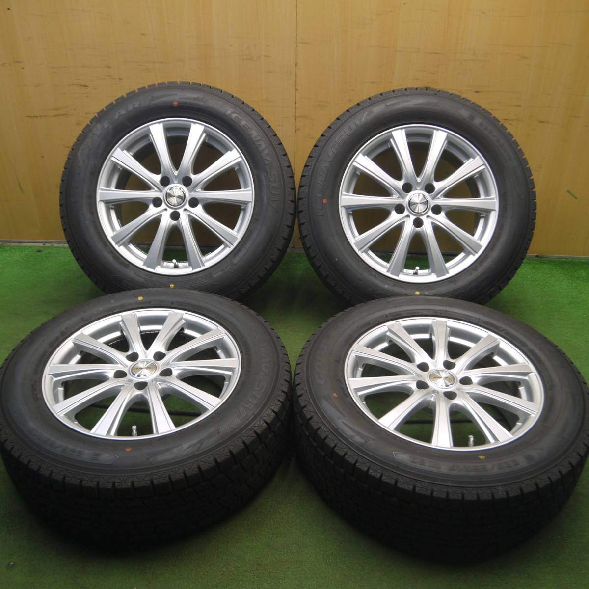 超バリ溝!キレイ!ほぼ10分★スタッドレス 225/65R17 グッドイヤー アイスナビ SUV V.E.X. VEX PCD114.3/5H★4022709Hス