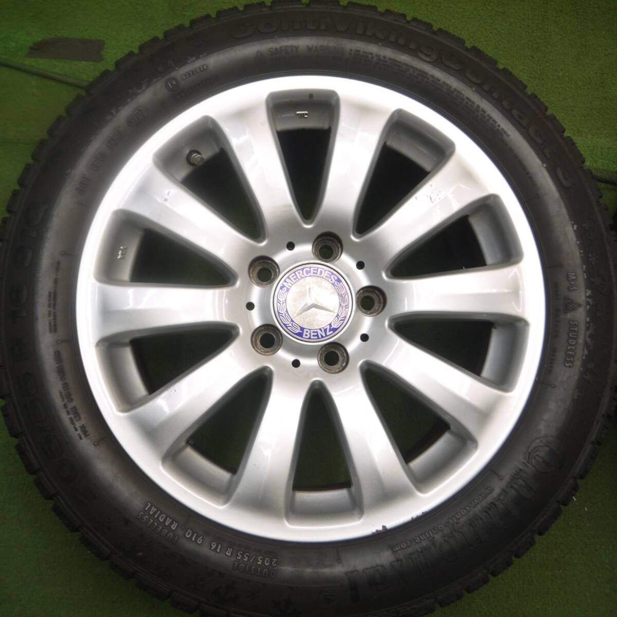 バリ溝 8.5分★ベンツ等 EuroForsch スタッドレス 205/55R16 コンチネンタル バイキング コンタクト3 PCD112/5H★4052411Hス