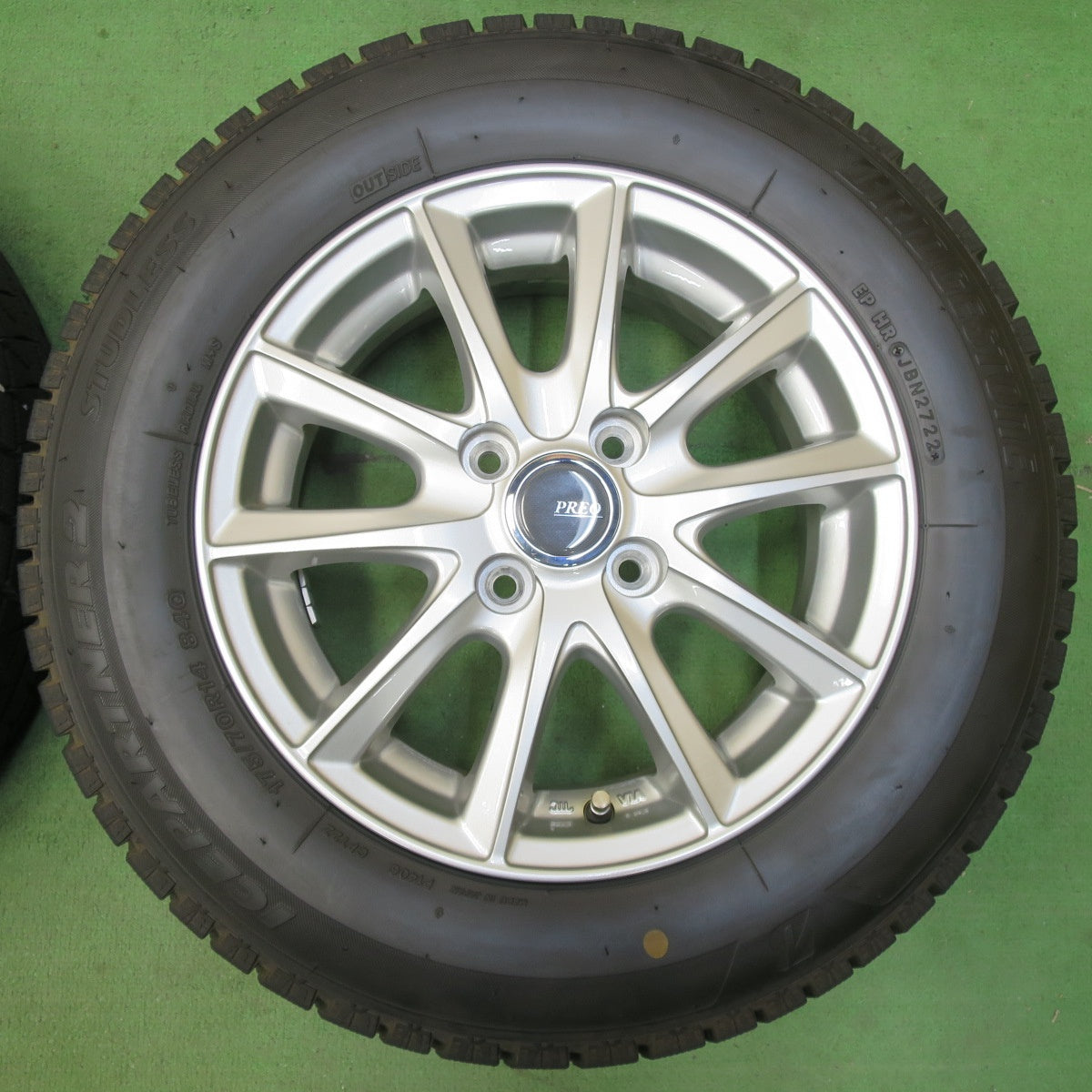 バリ溝!22年!キレイ!ほぼ10分★スタッドレス 175/70R14 ブリヂストン アイスパートナー2 PREO プレオ 14インチ PCD100/4H★5042502イス