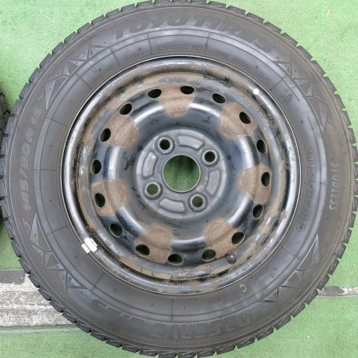 バリ溝!24年!9分★スタッドレス 145/80R13 トーヨー オブザーブ GIZ3 スチール ホイール 13インチ PCD100/4H★5092705HAス