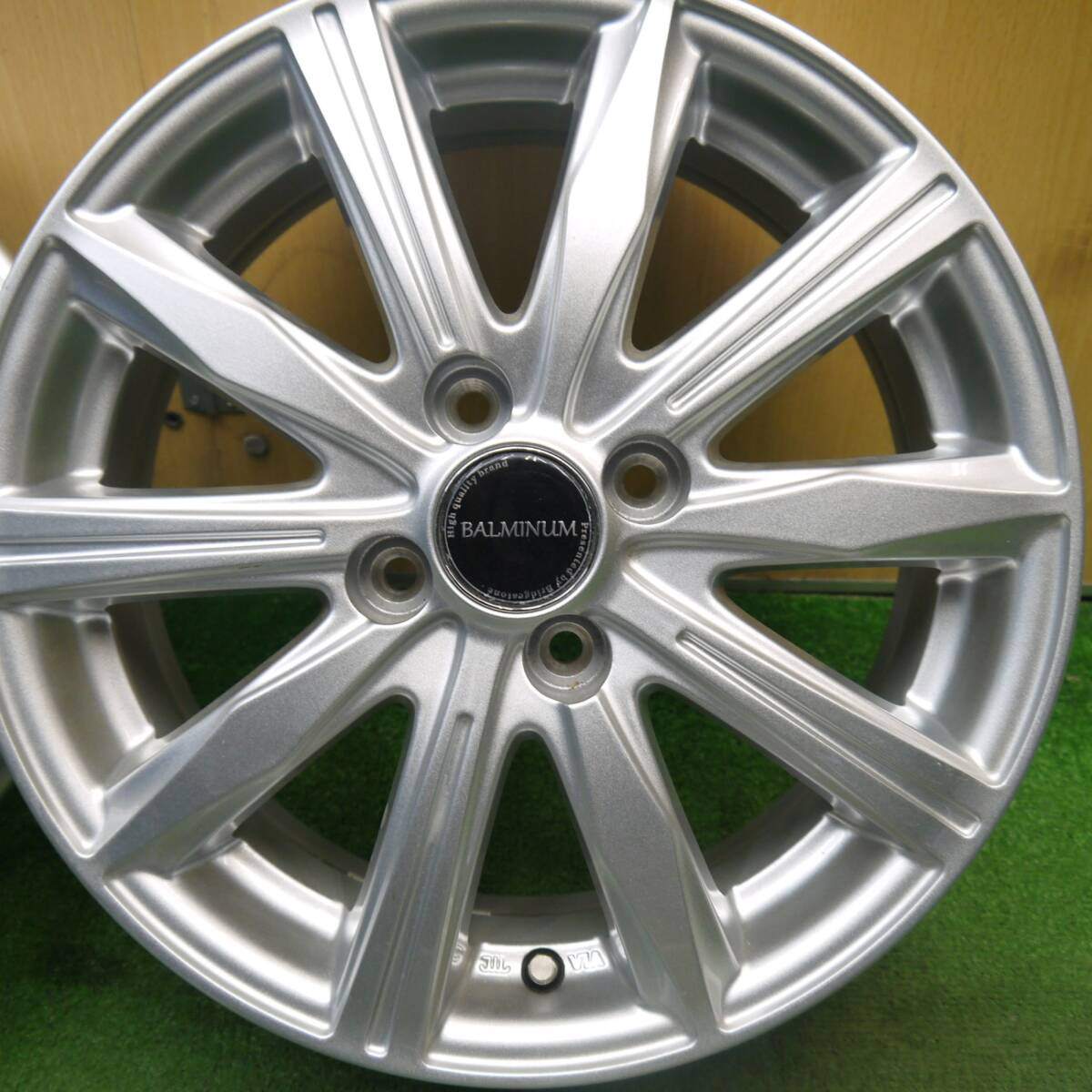 美品★BALMINUM バルミナ ブリヂストン製 15インチ ホイール 15×5.5J PCD100/4H★5040806Hホ