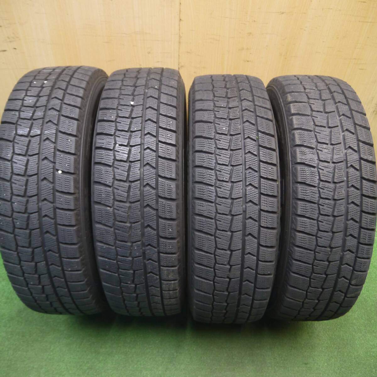 バリ溝!8.5分★トヨタ 160系 カローラ フィールダー 純正 スチール 175/65R15 スタッドレス ダンロップ ウインターマックス WM02 15インチ PCD100/4H★5012008Hス