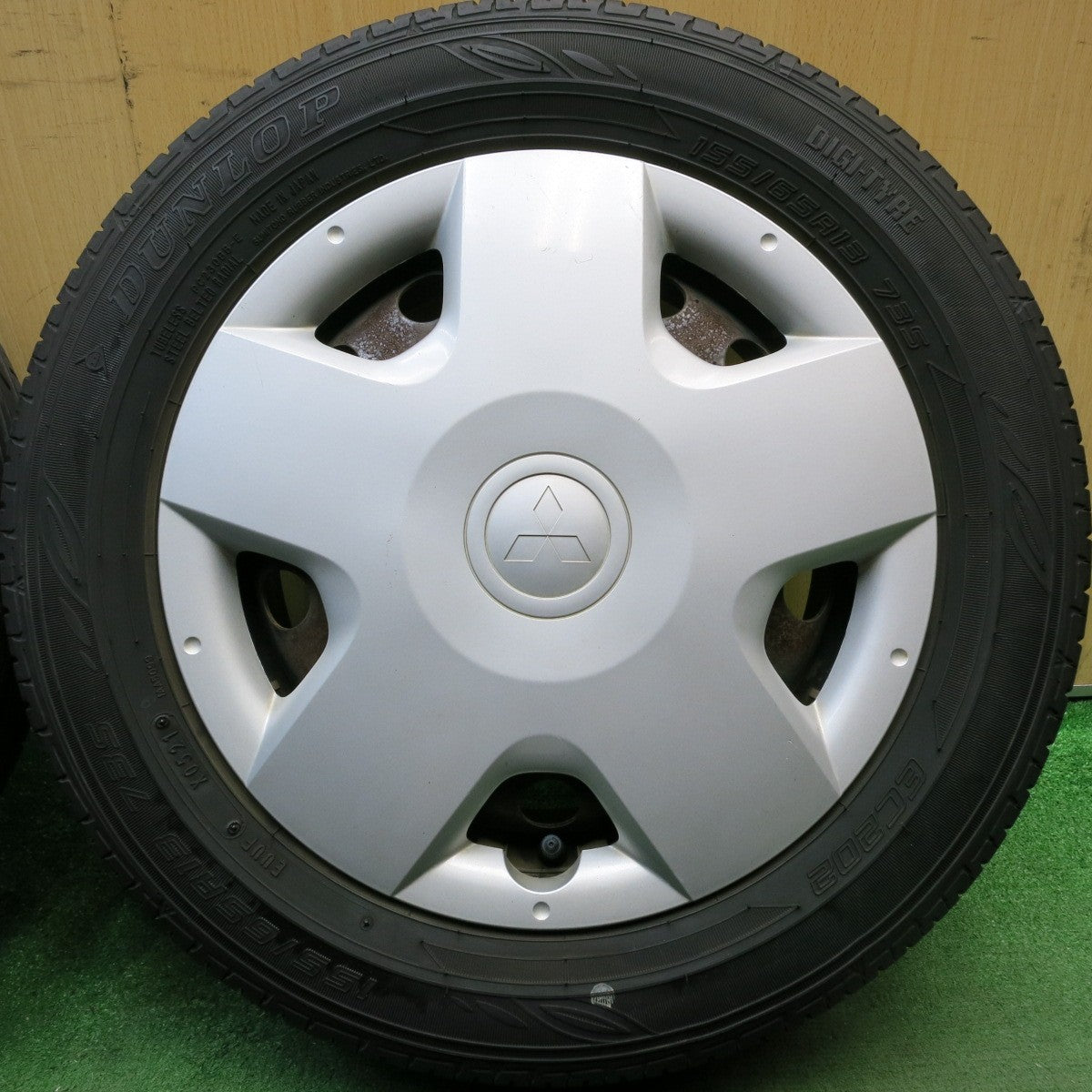 4本価格!21年★三菱 ekワゴン 純正 155/65R13 ダンロップ EC202 13インチ PCD100/4H★5083009HAノ