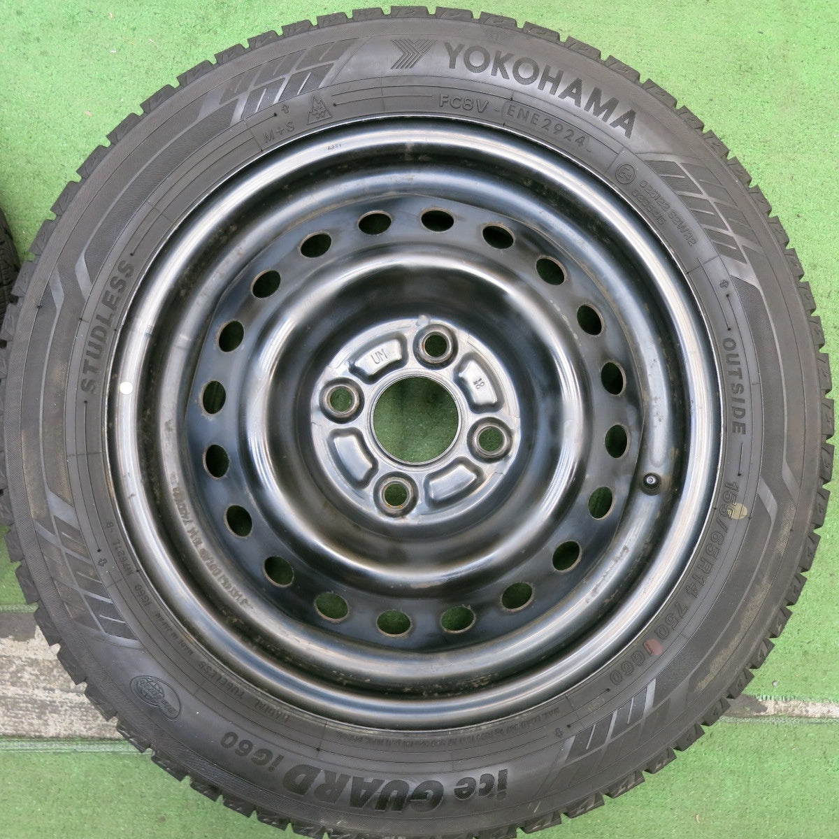 バリ溝!24年!9.5分★スタッドレス 155/65R14 ヨコハマ アイスガード iG60 スチール ホイール 14インチ PCD100/4H★5092805HAス