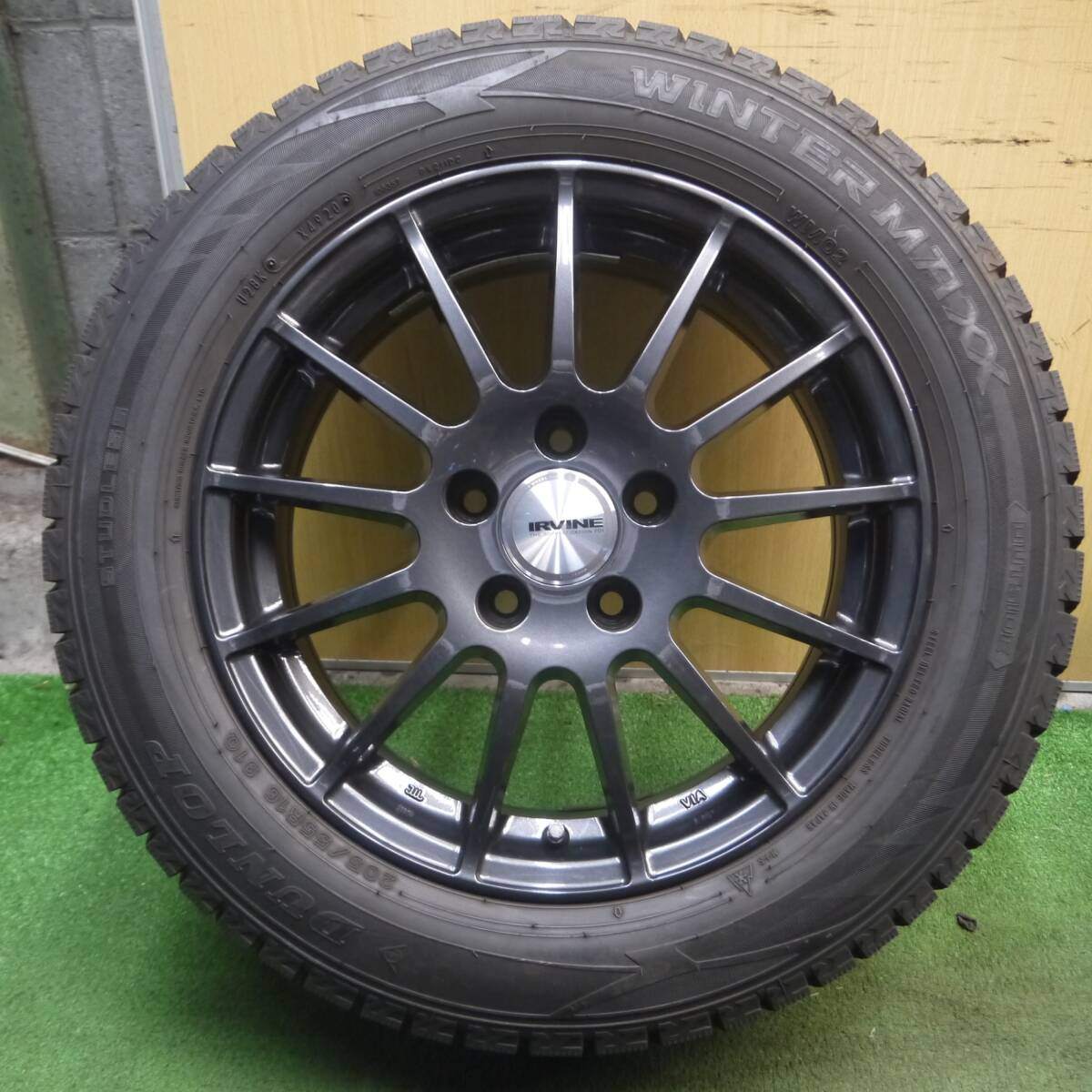 バリ溝!20年!キレイ!9.5分以上★ワーゲン等 IRVINE 205/55R16 スタッドレス ダンロップ WM02 PCD112/5H★4021002ナス