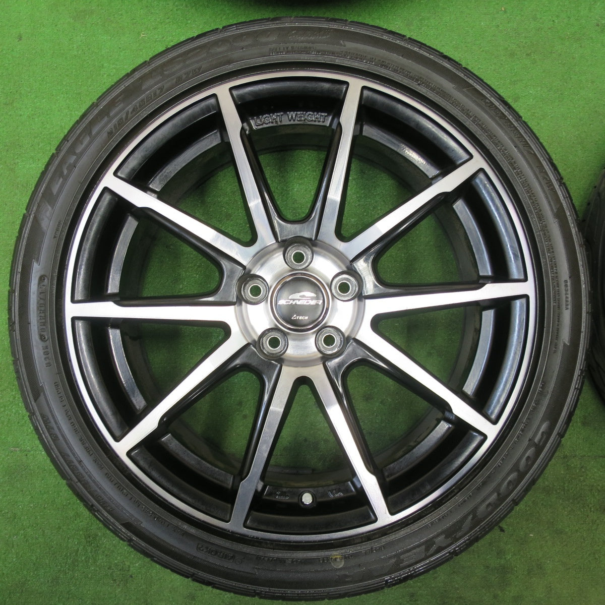 バリ溝!キレイ!9.5分★86 BRZ 等 215/45R17 グッドイヤー イーグル LS2000 hybrid2 SCHNEIDER シュナイダー 17インチ PCD100/5H★5092303TTノ
