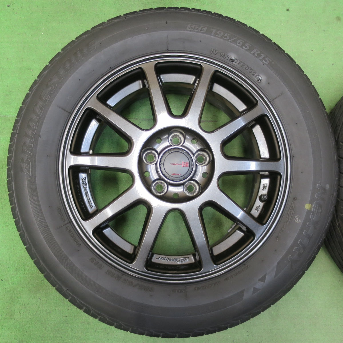 バリ溝!21年!キレイ!9.5分★プリウス 等 195/65R15 ブリヂストン ネクストリー エコピア Version DR Circlar 共豊 サーキュラー バージョンDR 15インチ PCD100/5H★5060504イノ