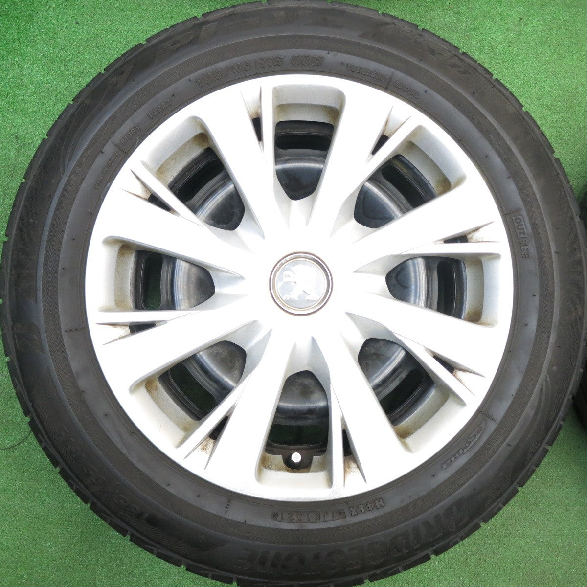 バリ溝!21年!8.5分★プジョー 208 純正 スチール 185/65R15 ブリヂストン プレイズ PX2 15インチ PCD108/4H★5042713HAノ