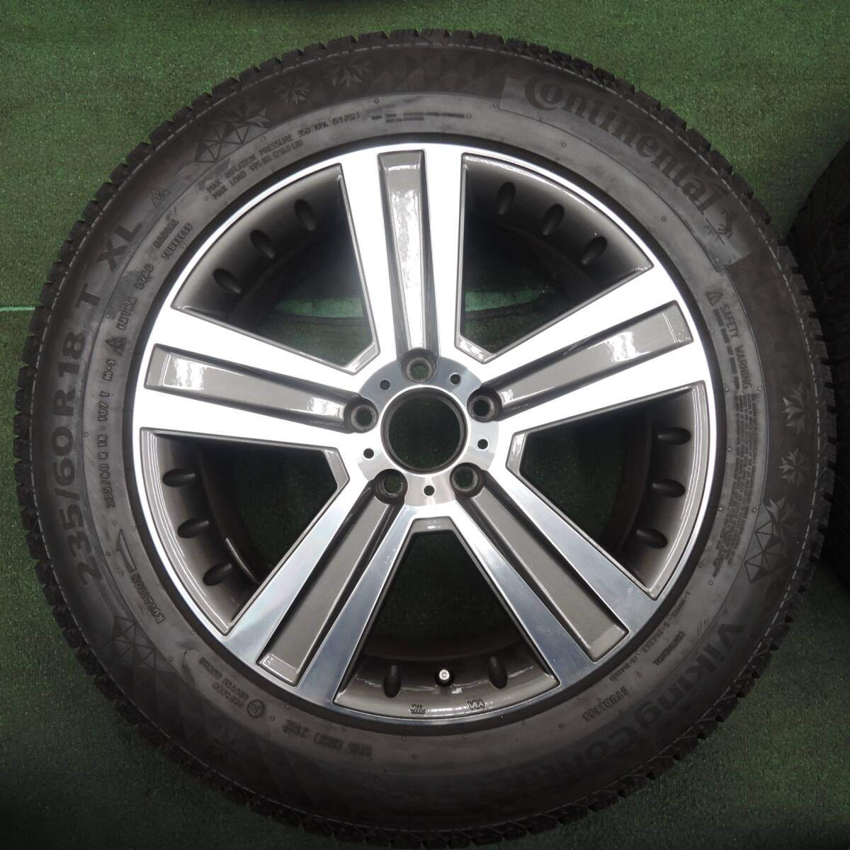 バリ溝 綺麗 9.5分 22年★ベンツ等 EuroPremium 235/60R18 スタッドレス コンチネンタル コンタクト7 PCD112/5H★4022309NJス