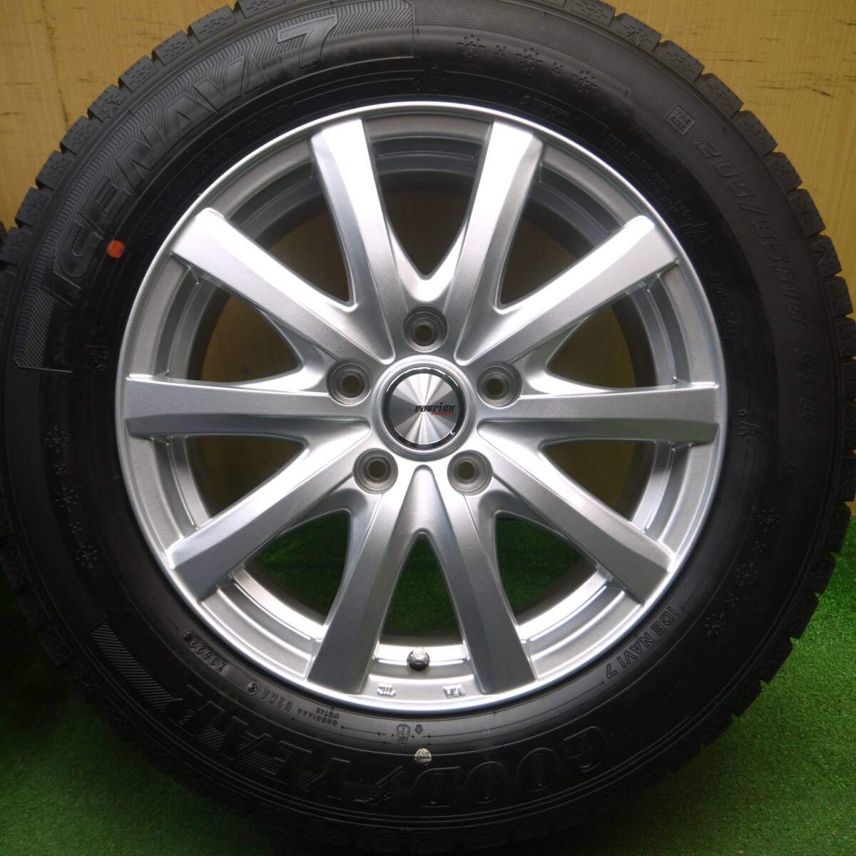 超バリ溝!22年!キレイ!ほぼ10分★スタッドレス 205/65R16 グッドイヤー アイスナビ7 ravrion RS01 ラブリオン 16インチ PCD114.3/5H★5030310Hス