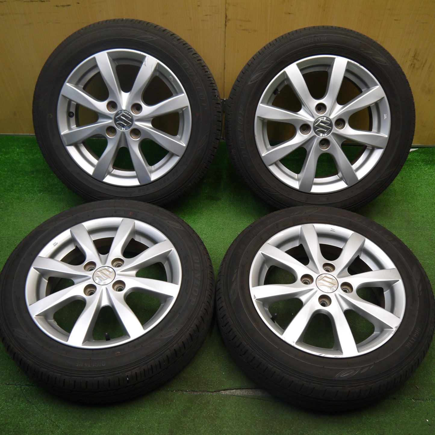 4本価格!24年★スズキ ワゴンR 純正 155/65R14 ダンロップ EC202 14インチ PCD100/4H★5033108Hノ