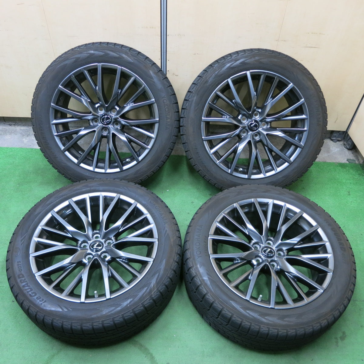センサー付!キレイ★レクサス RX Fスポーツ 純正 235/55R20 スタッドレス ヨコハマ アイスガード G075 20インチ PCD114.3/5H★5040201ナス