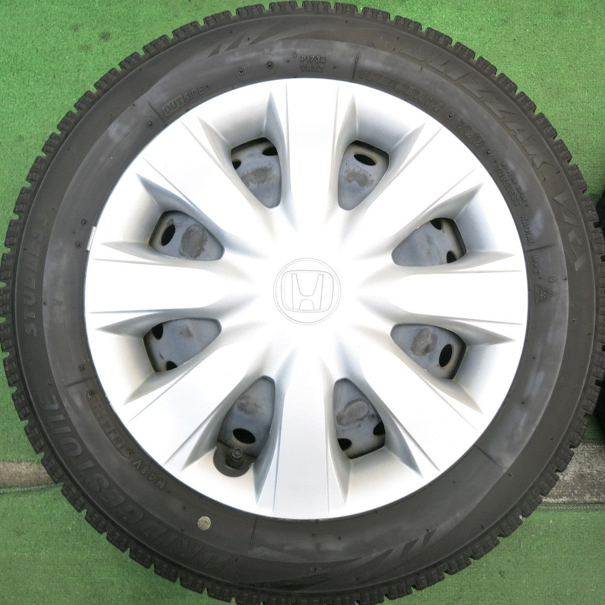 キレイ★ホンダ N-WGN 純正 スチール 155/65R14 スタッドレス ブリヂストン ブリザック VRX 14インチ Nワゴン PCD100/4H★5070608HAス