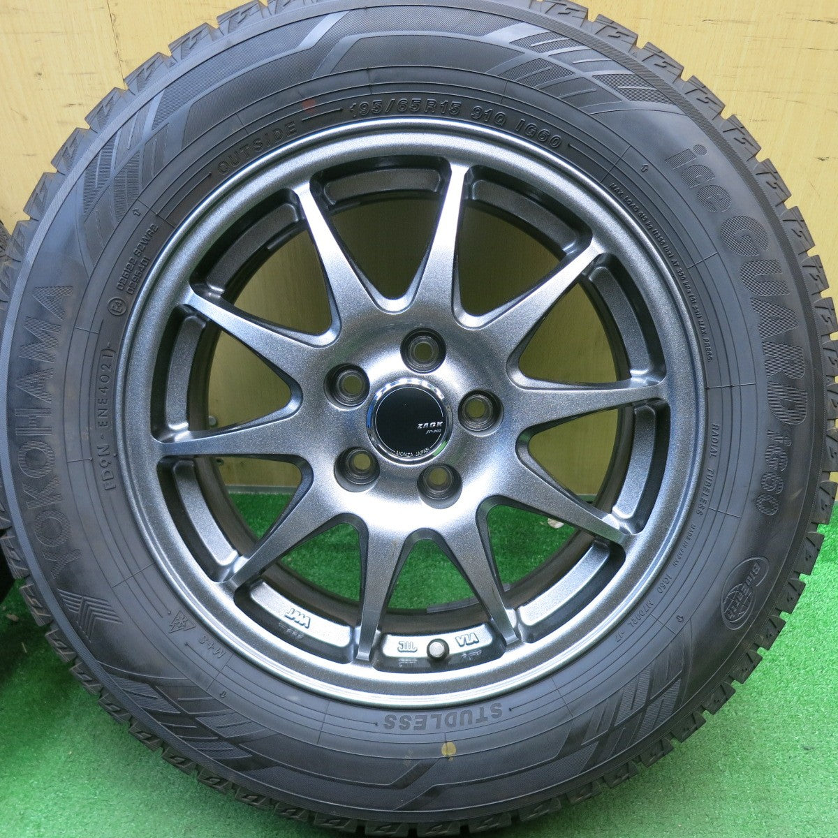バリ溝!21年!キレイ!9.5分以上★プリウス 等 195/65R15 スタッドレス ヨコハマ アイスガード iG60 ZACK JP-202 MONZA ザック 15インチ PCD100/5H★5041502TNス